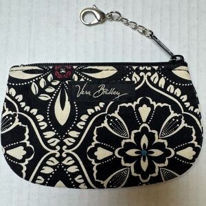 Vera Bradley Barcelona Pattern Zipper ID Key Ring Change Purse
